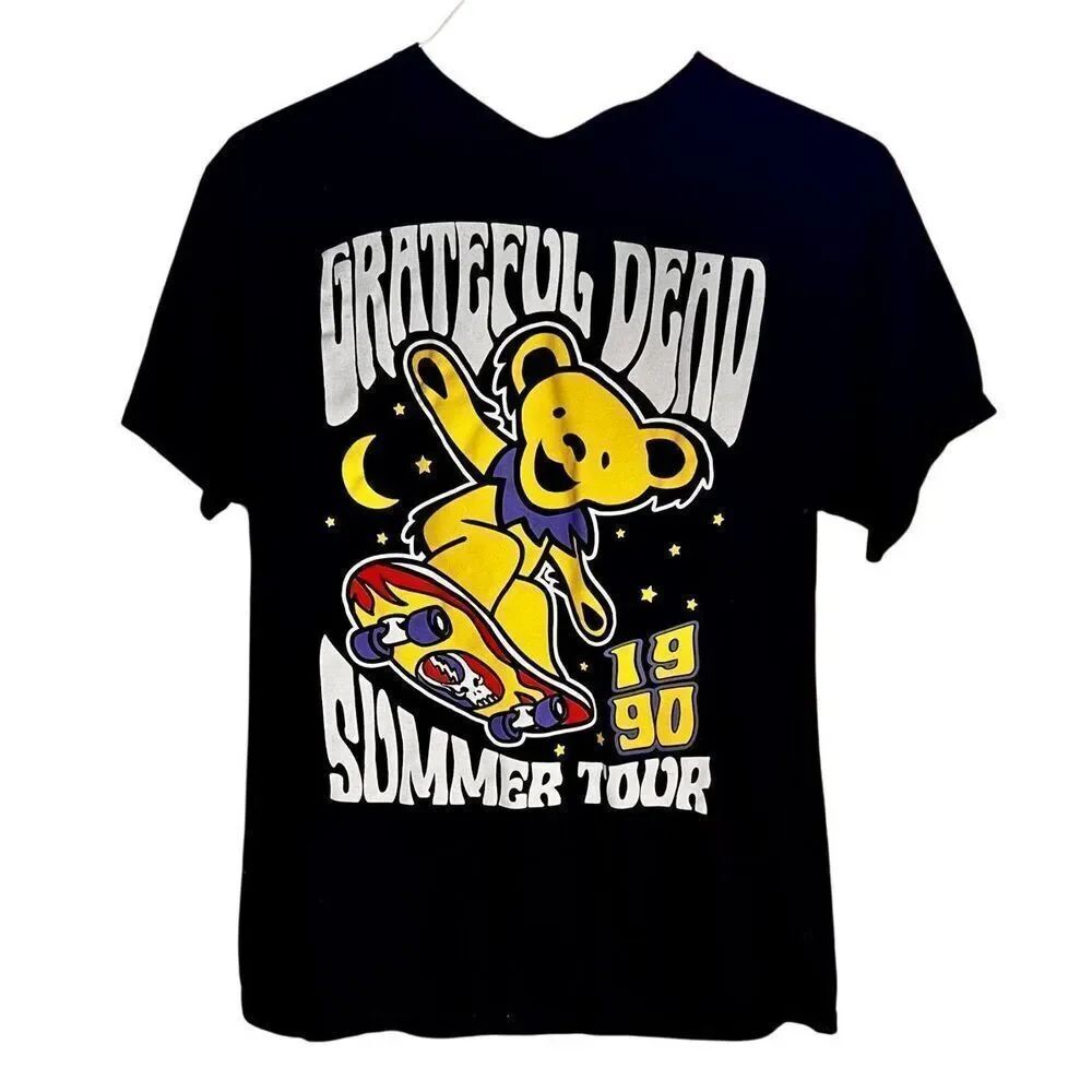 Grateful Dead T-Shirt Mens Black 1990 Summer Tour Skateboarding Hippie Bear Sz M